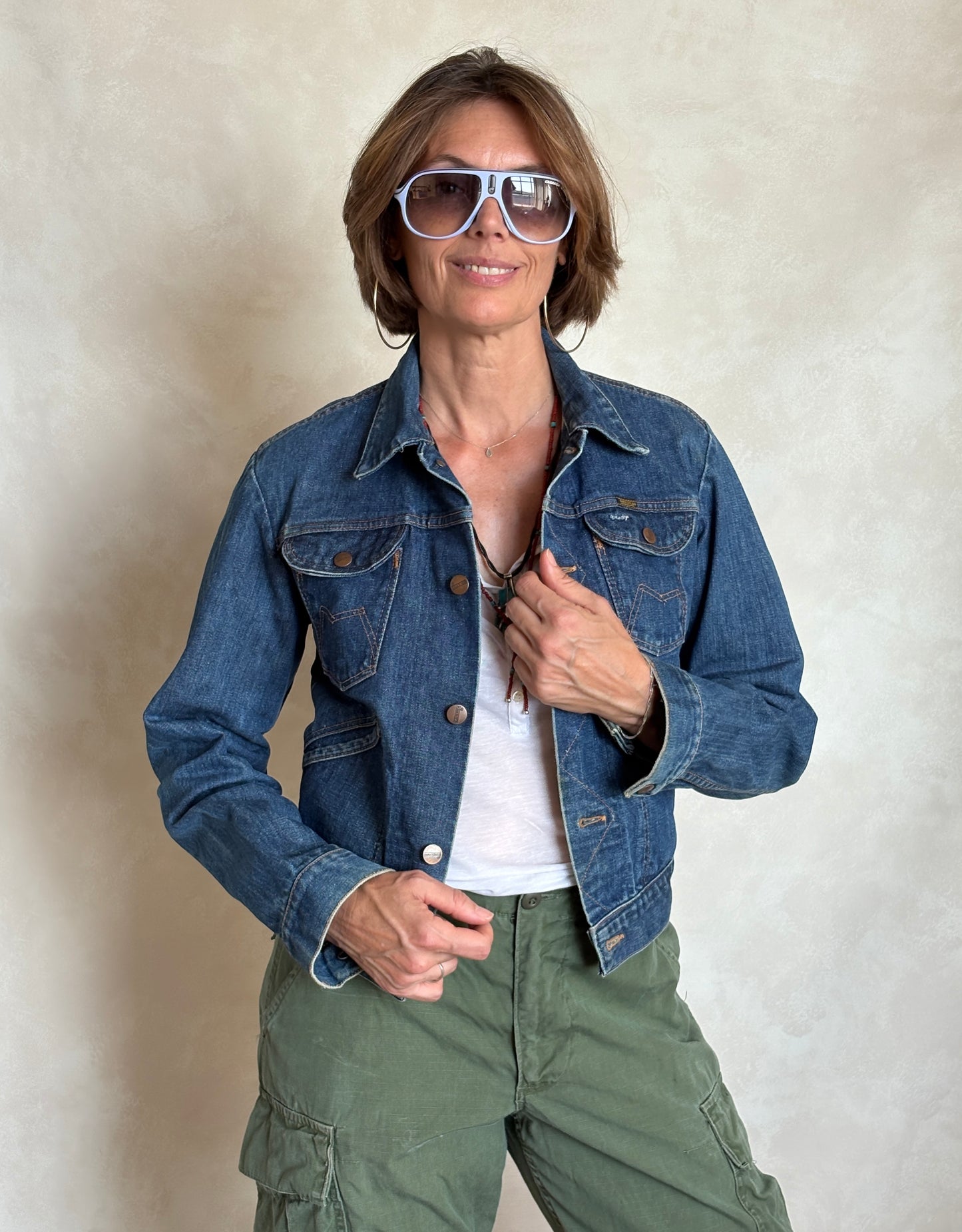 Size 34US /44EU USA .Vintage 80s Maverick Denim Jacket – 4 Pockets – Made in USA