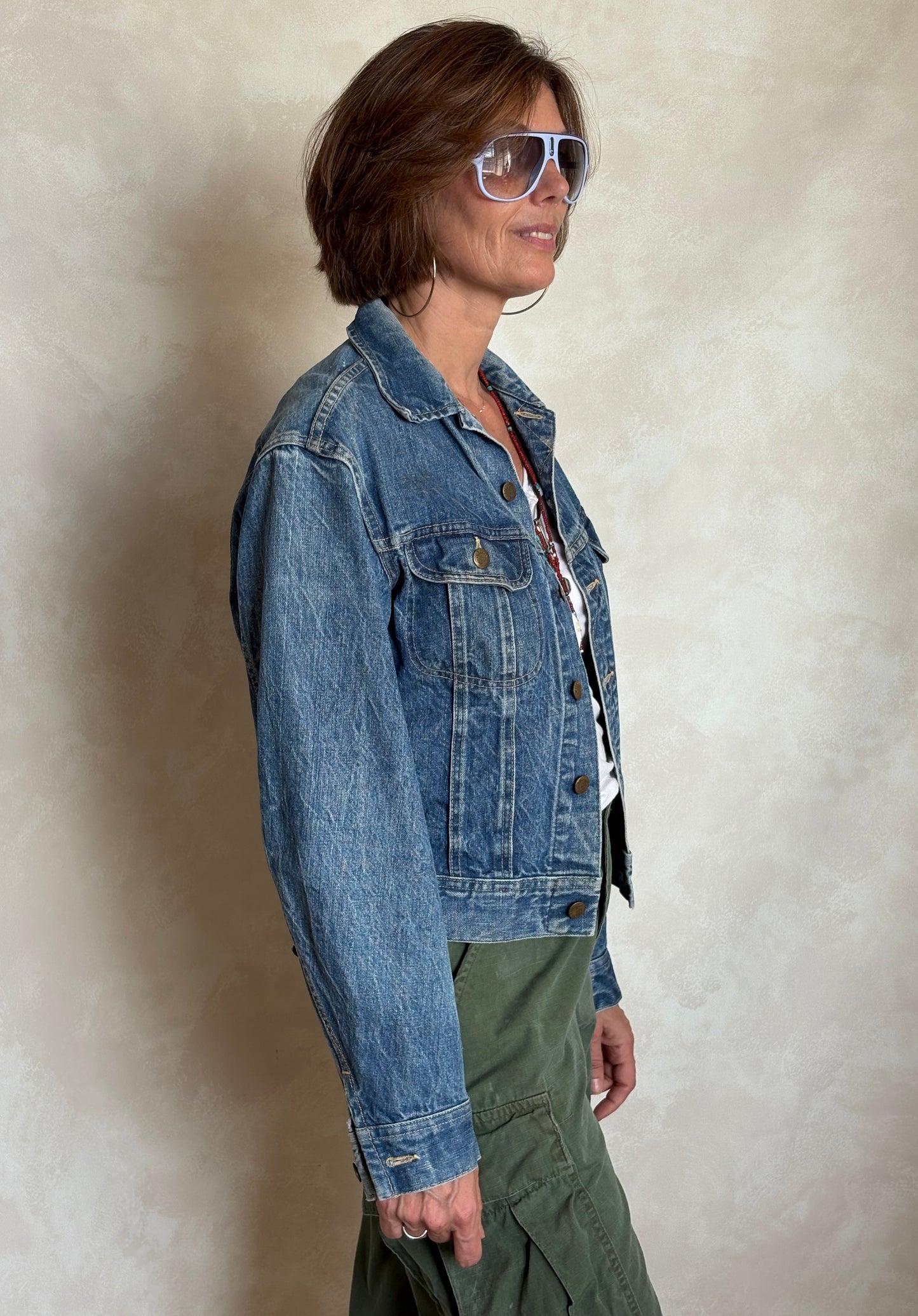 Size: 36US / 46EU Vintage 70s Lee Union Made Denim Shirt – 2 Pockets – Made in USA