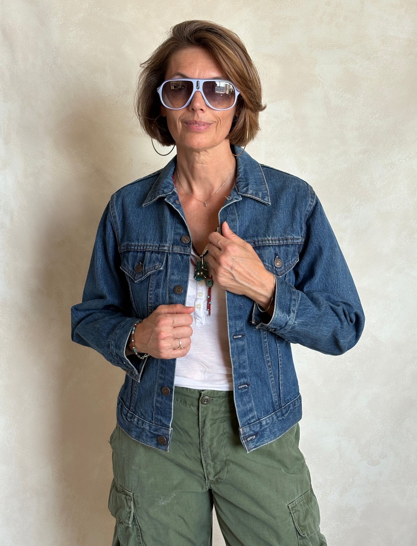 Size 34 . Vintage 80s Levi’s Denim Jacket – 2 Pockets – Made in USA