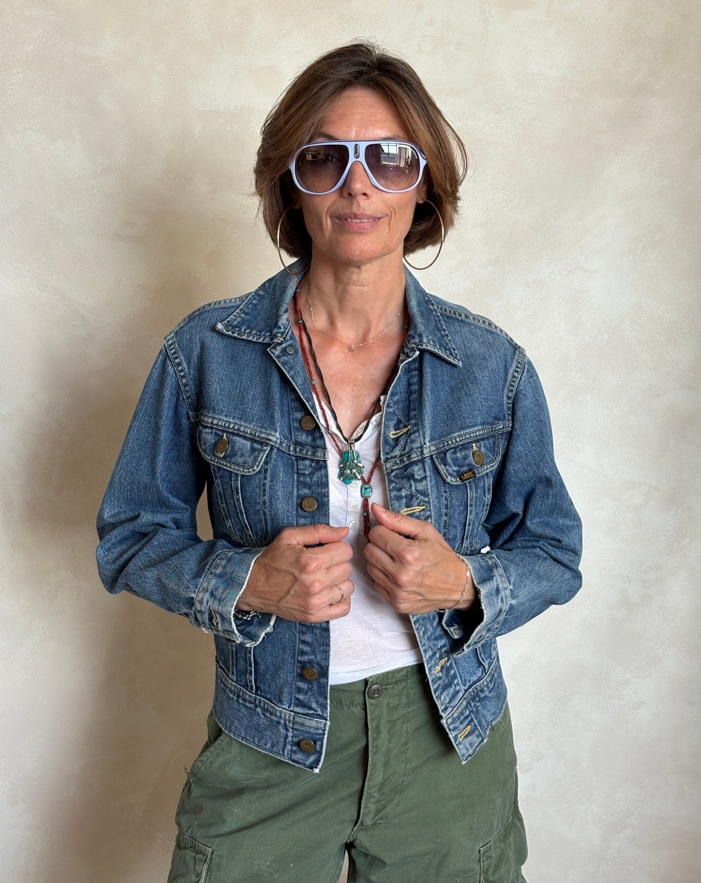Size 36US / 46EU. Vintage 70s Lee Union Made Denim Shirt – 2 Pockets – Made in USA
