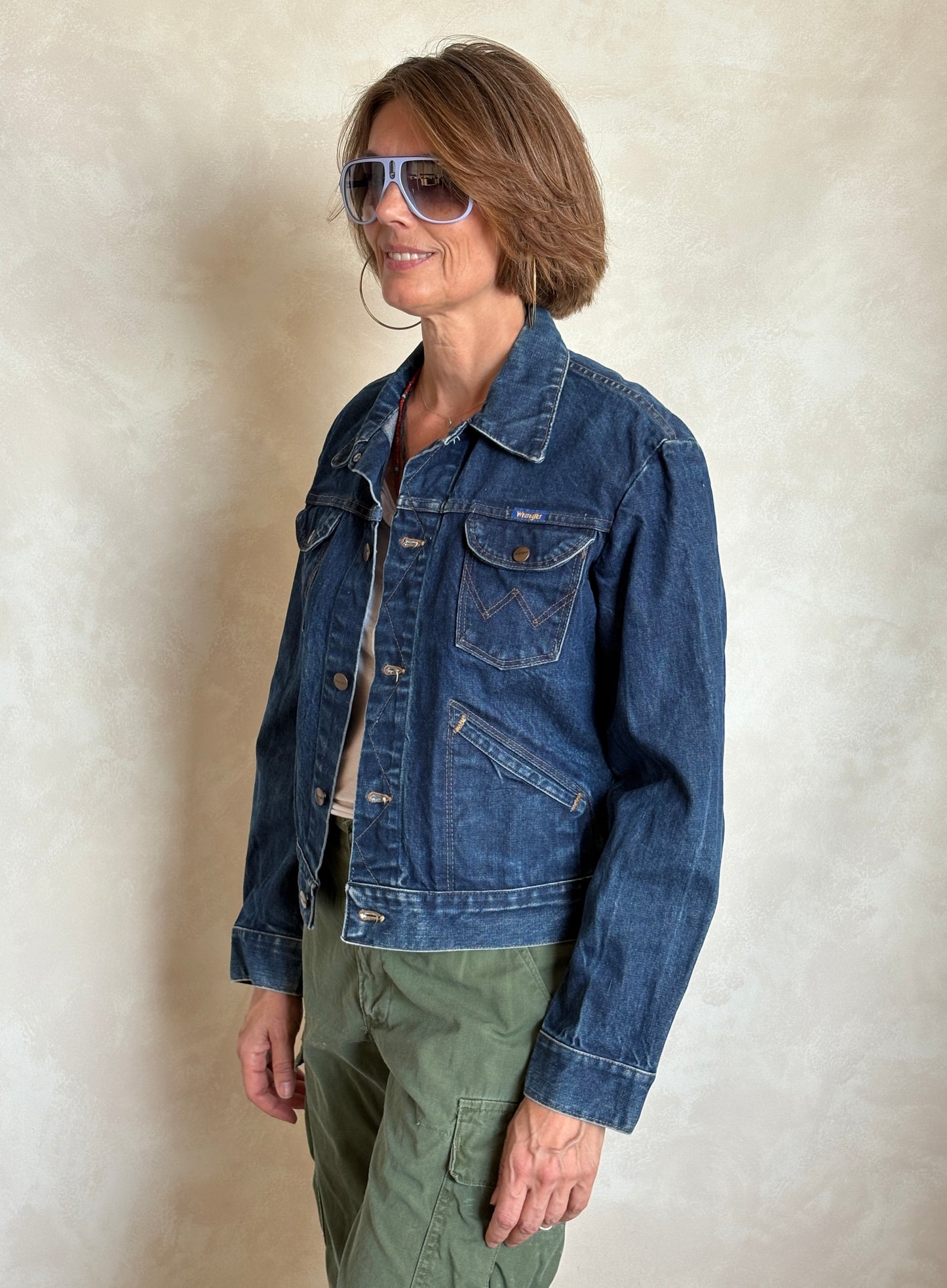 Size 38US . Vintage 90s Wrangler Denim Jacket – 4 Pockets – Made in Malta