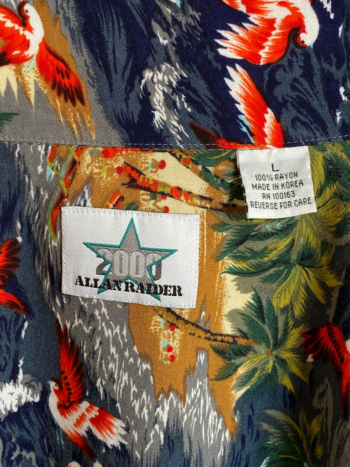 Size L. Vintage 90s polyester thin Hawaiian shirt