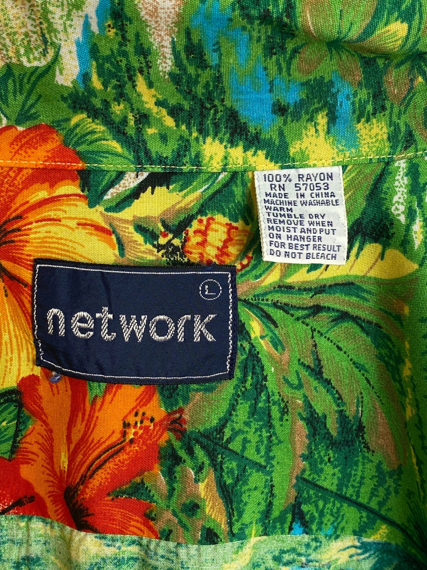 Size L. Vintage 80s Rayon Hawaiian shirt - USA Vintage Bcn