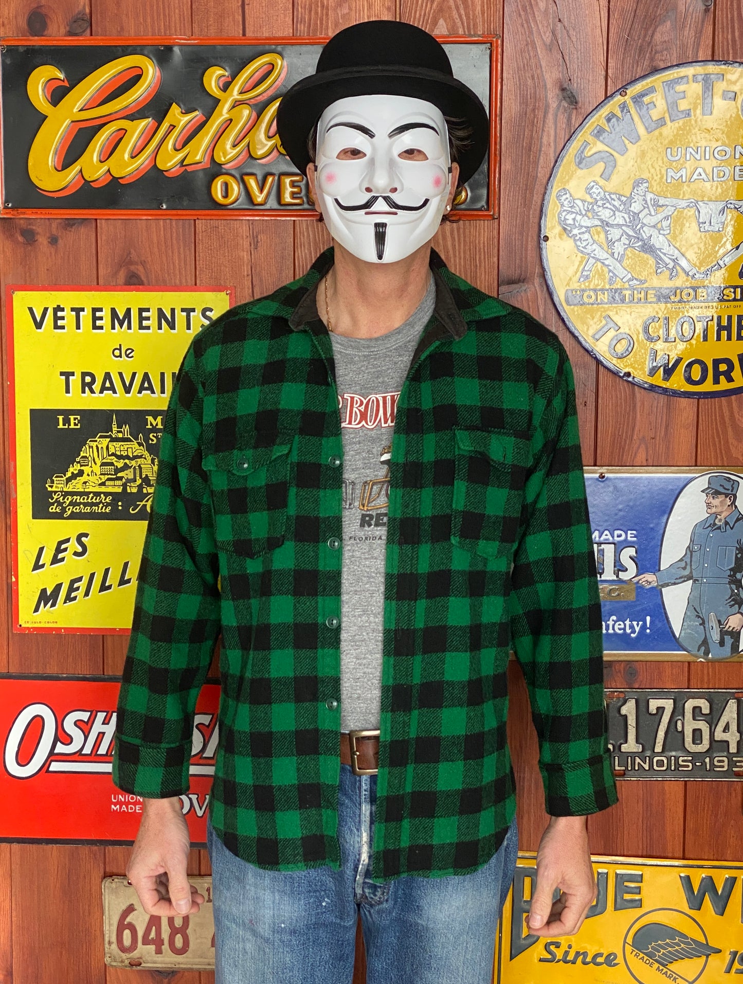 Size Medium. 60s Woolrich vintage wool shirt Buffalo plaid