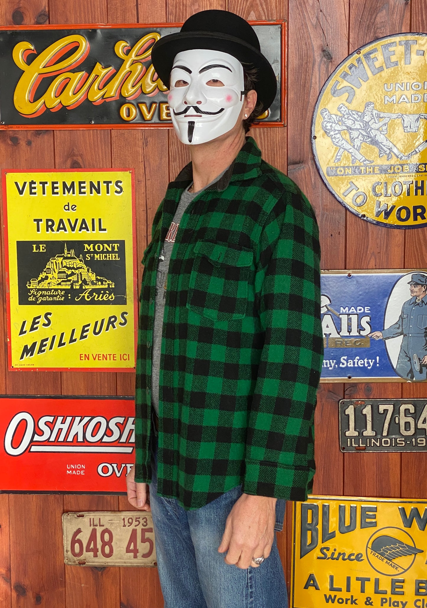 Size Medium. 60s Woolrich vintage wool shirt Buffalo plaid