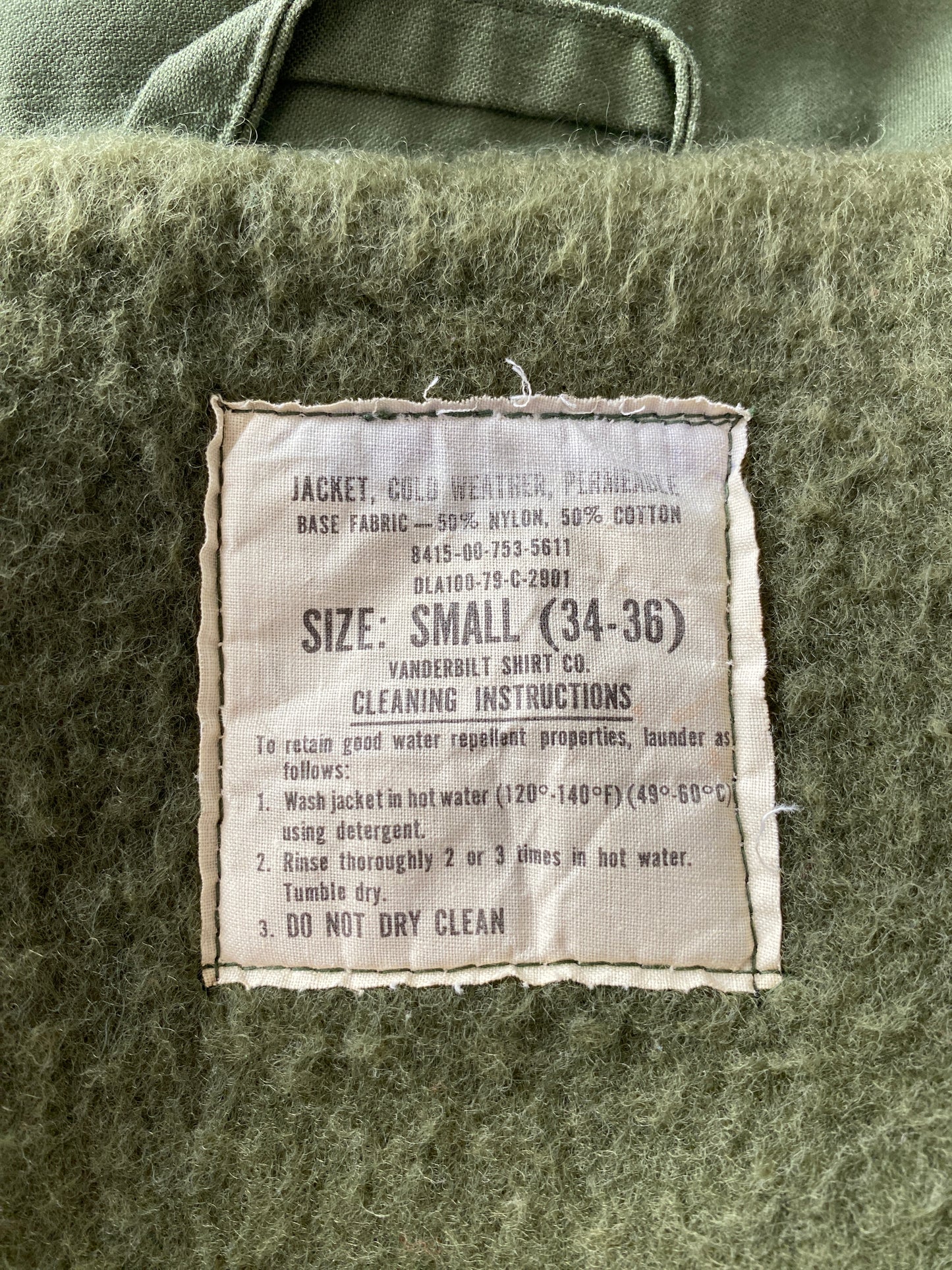 Small. Authentic Vintage 1979 A2 US Navy deck jacket. USN