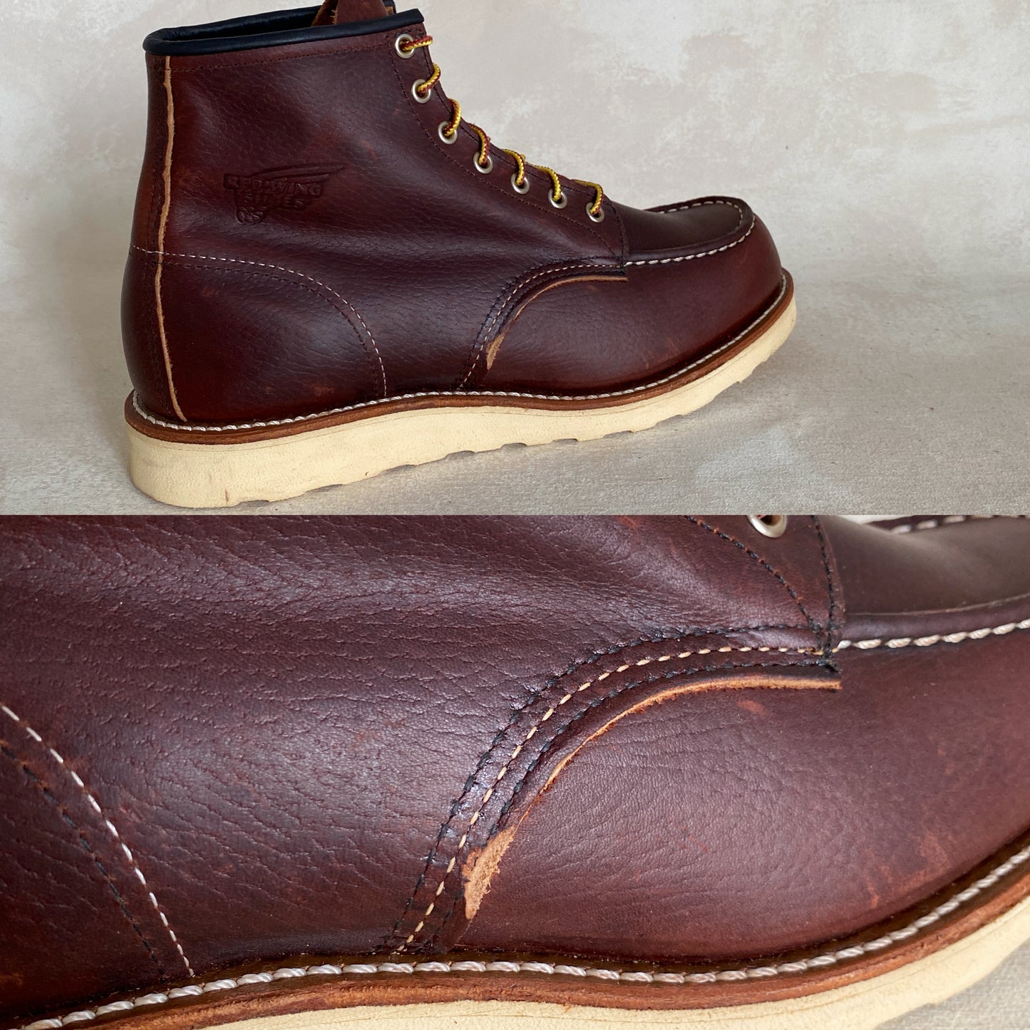 RW 8138 Moc Toe Boots, size 9.5D, made in the USA, seconds quality.