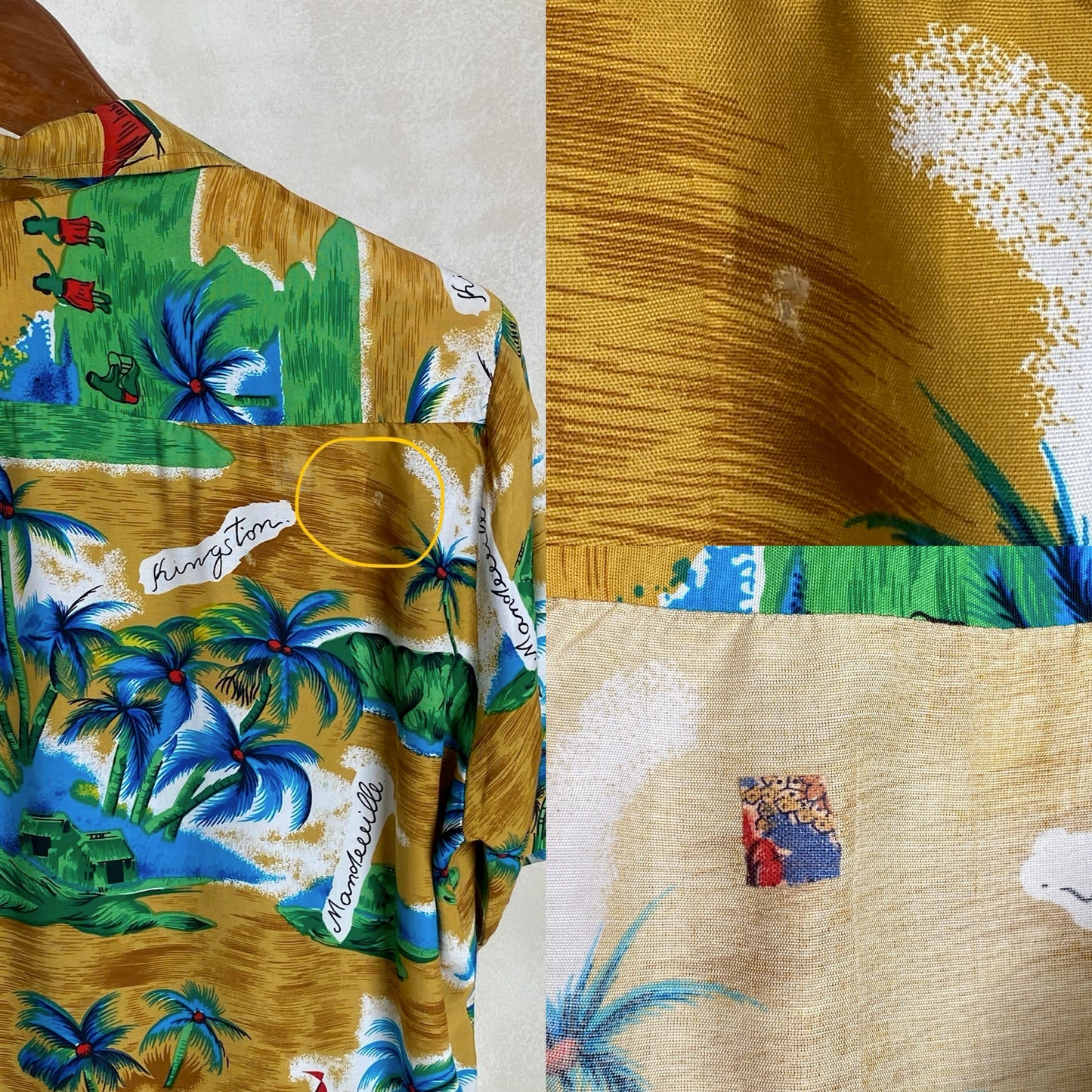 Size Med. Vintage 60s Hawaiian shirt Made in Jamaica