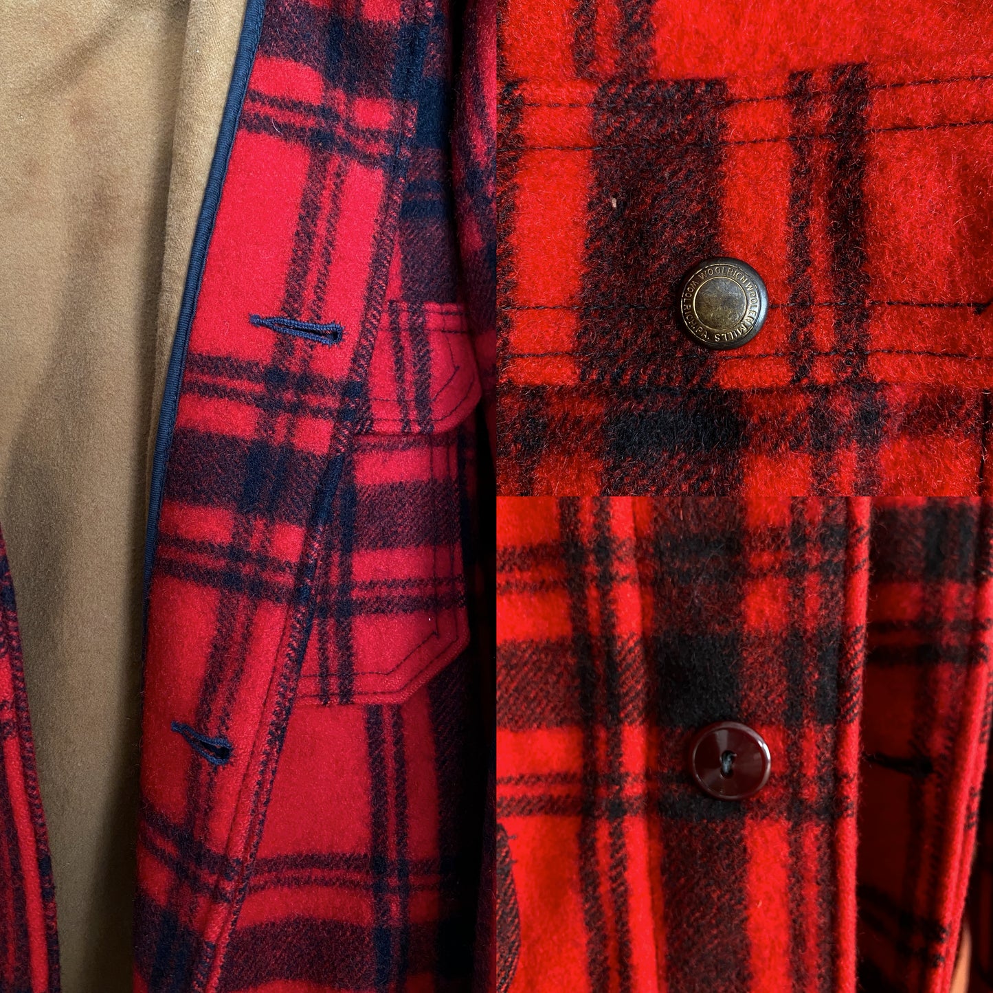 Size 42 US (52EU) 50s Woolrich hunting plaid wool jacket Made in USA