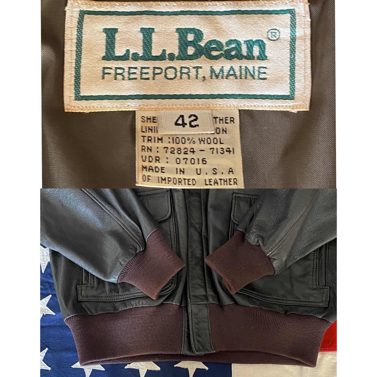 Vintage LL Bean Leather Jacket - Size 42US Reg (52EU) | Classic American Craftsmanship