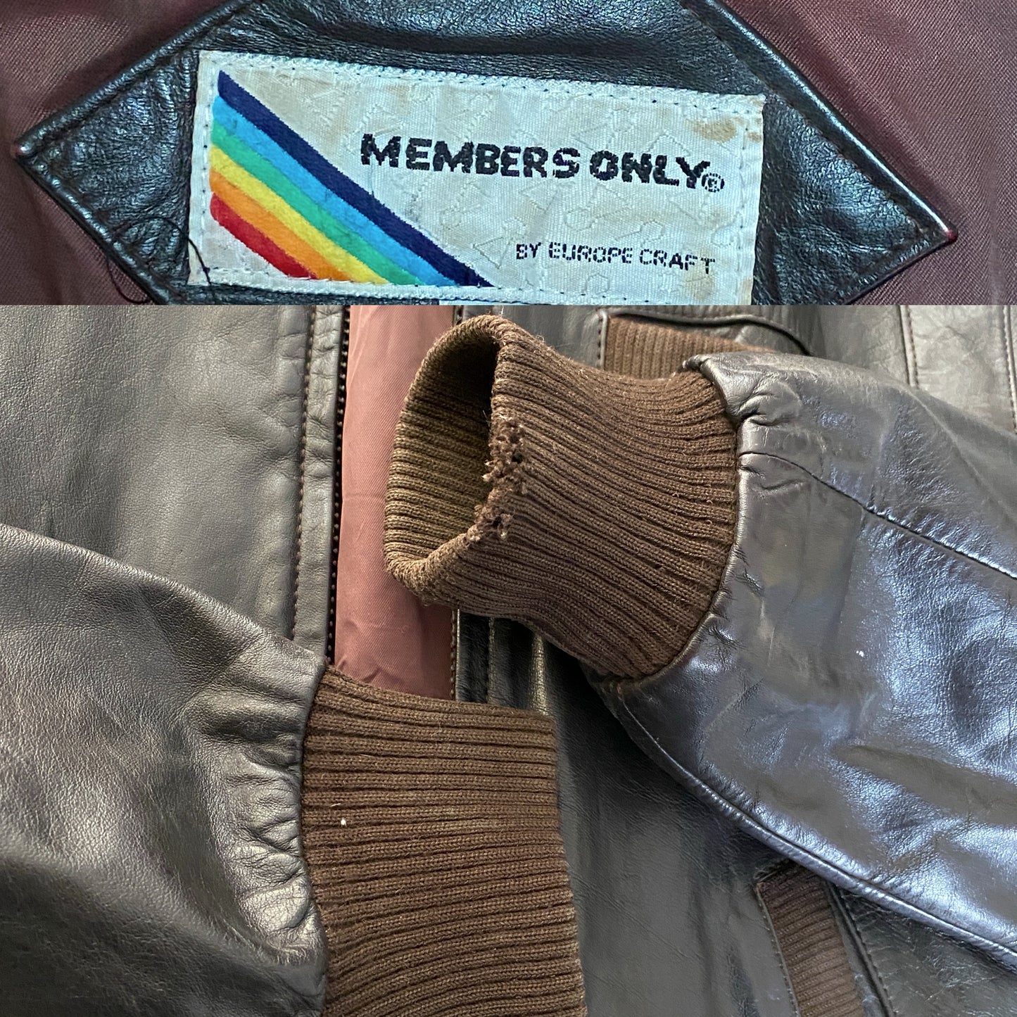 Vintage grey leather Members Only jacket, size 38US / 48EU - Timeless style and superior craftsmanship.