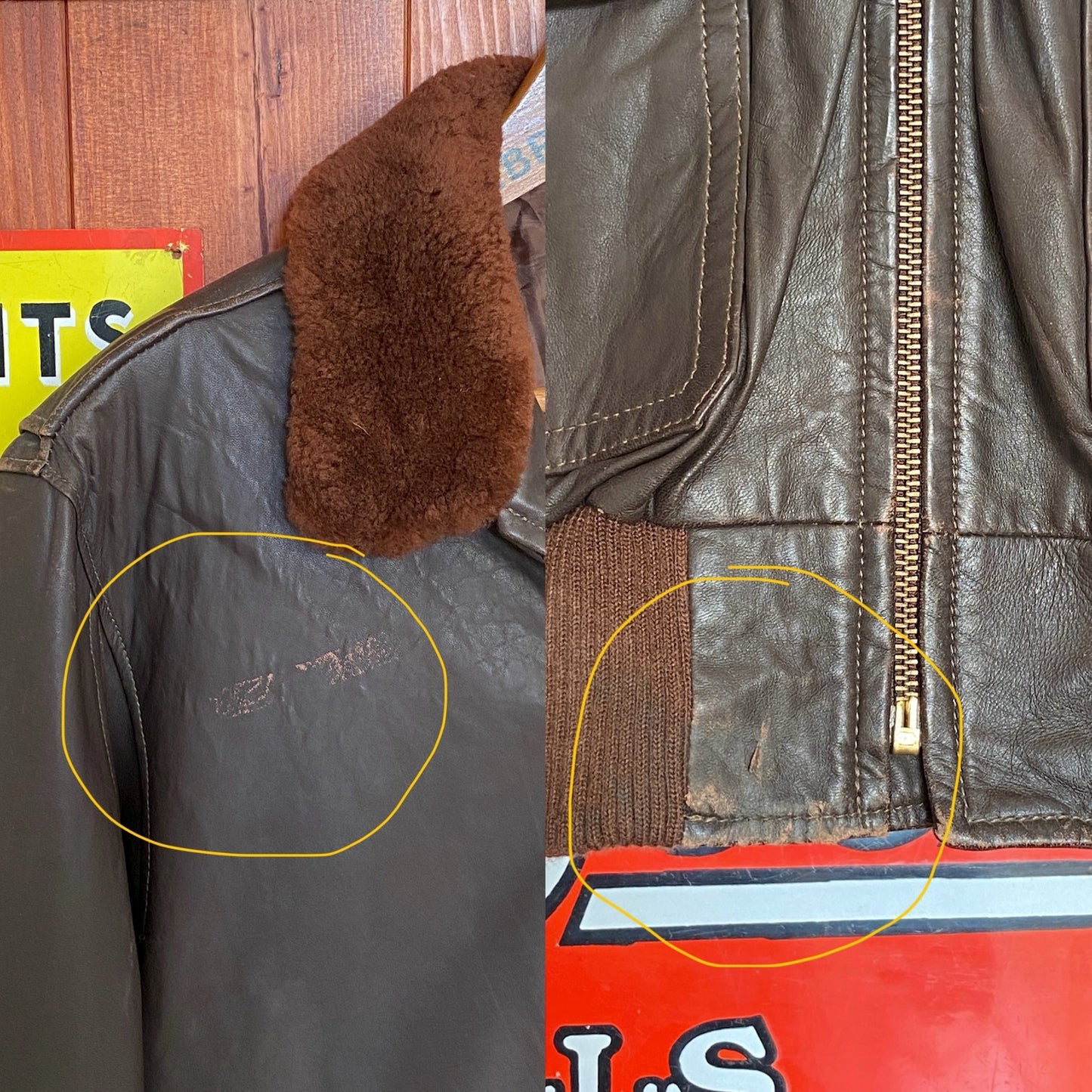 Vintage Leather Bomber Flight Jacket Aviator - Size 44US Reg (54EU) | Classic Style