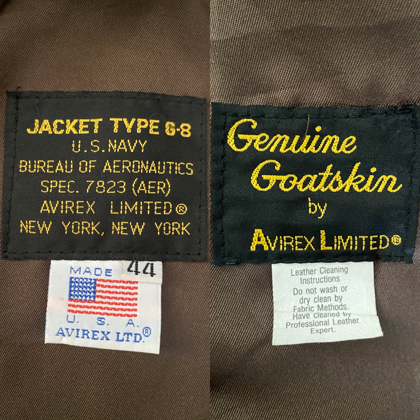 Vintage G-8 Type Leather Jacket - Size 44US/54EU, Made in USA by Avirex
