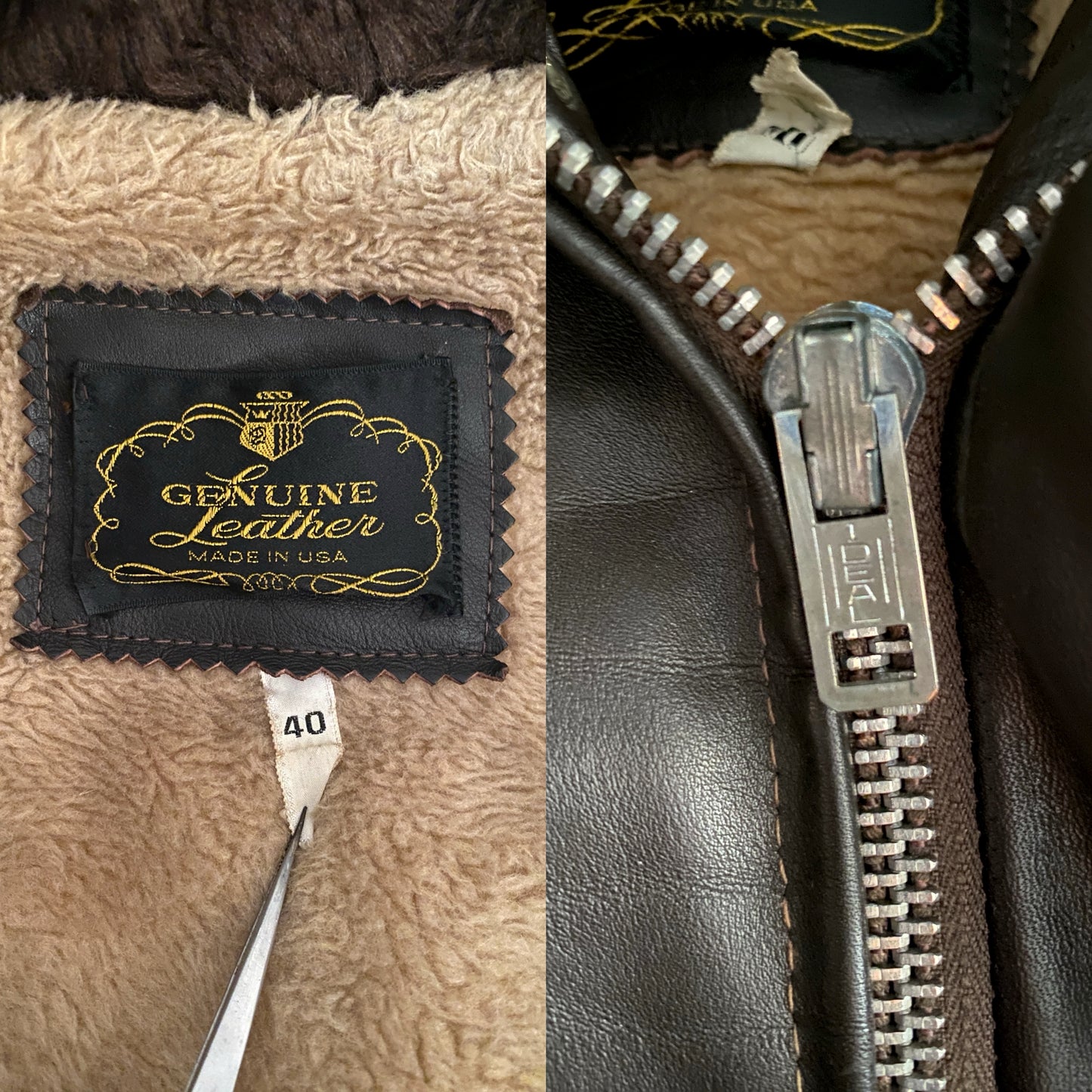 Size 40US (50EU) Vintage Leather Bomber Flight Jacket, Aviator G-1, Made in USA - Classic Aviation Collectible