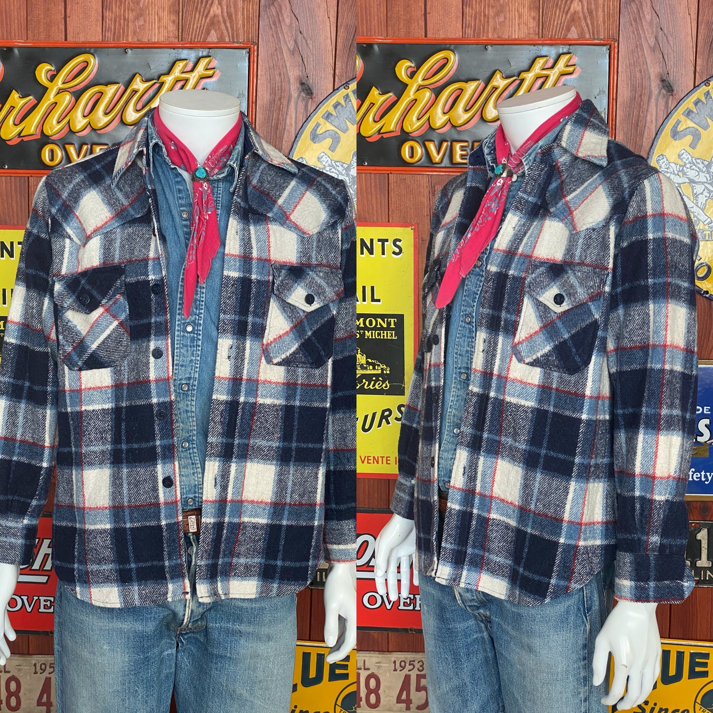 Size Med, 80s Heavy plaid shirt