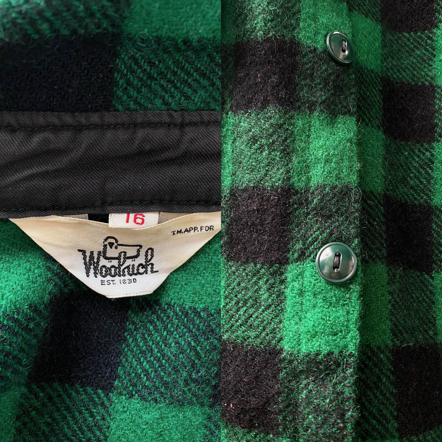 Size Medium. 60s Woolrich vintage wool shirt Buffalo plaid