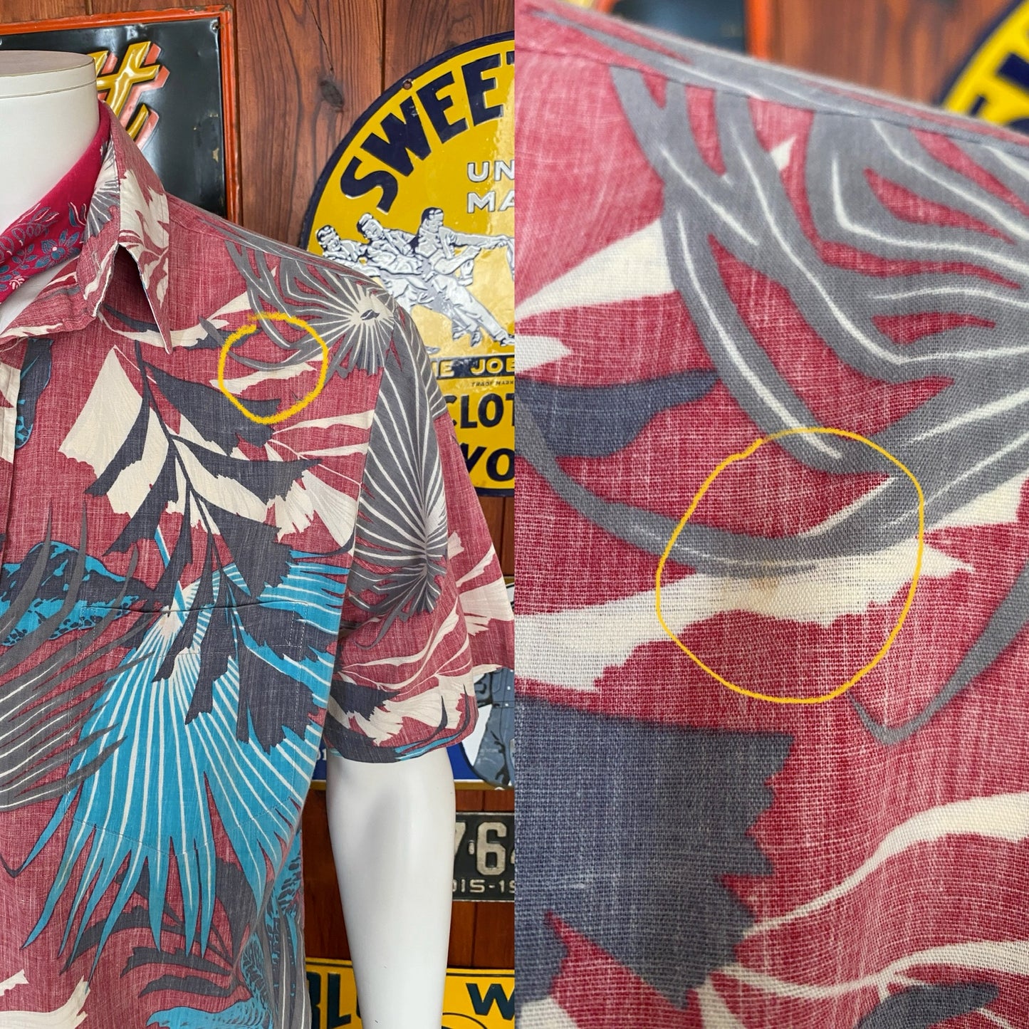 Large. Vintage 70s Hawaiian cotton shirt made by R.J.C Made in Hawaii
