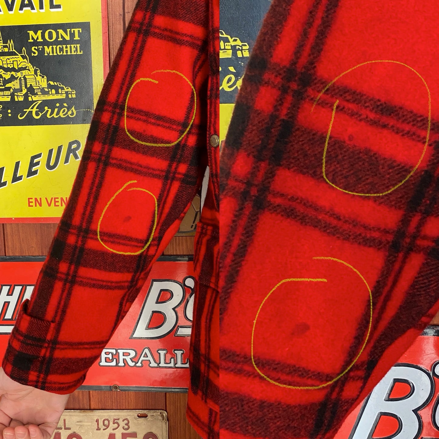 Size 42 US (52EU) 50s Woolrich hunting plaid wool jacket Made in USA