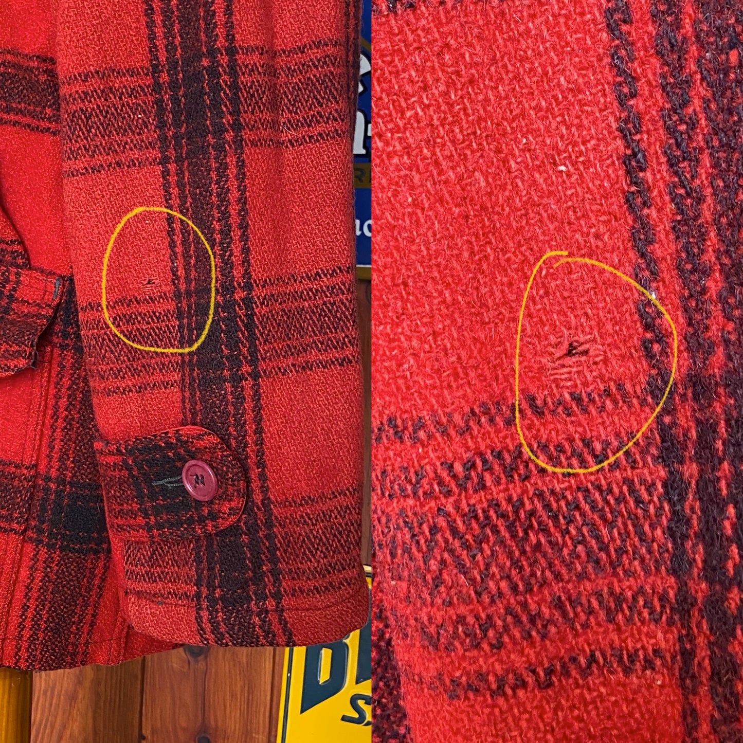 Size Small. Vintage 1940s Sears Roebuck plaid wool hunting jacket