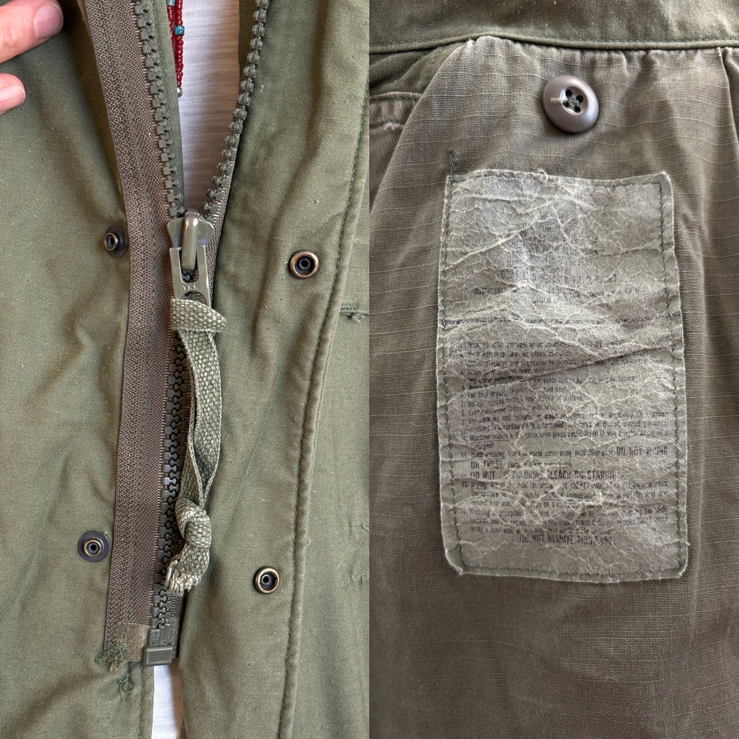 Med Long. Authentic 1987 US Army M-65 field jacket Military