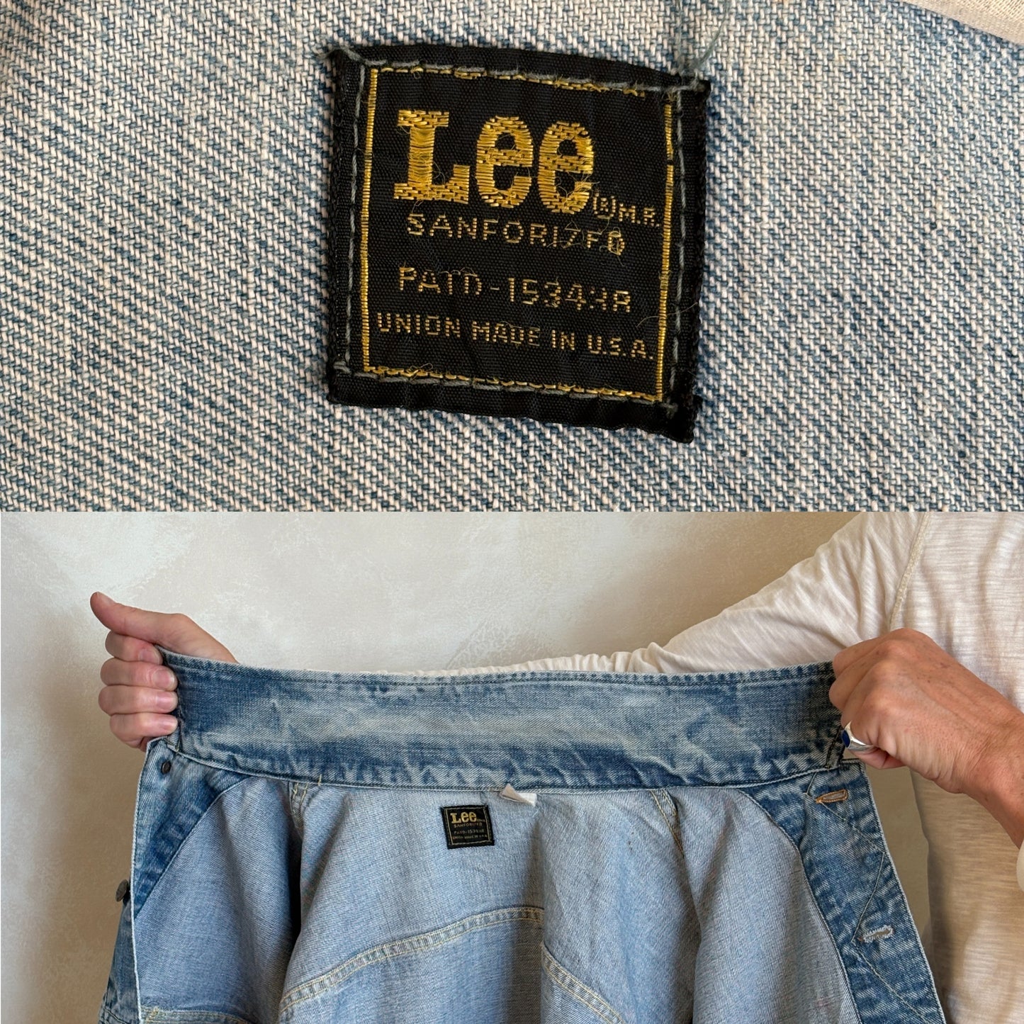 Size 50US XXL. Vintage 70s Lee Union Made Denim Shirt – 2 Pockets – Made in USA