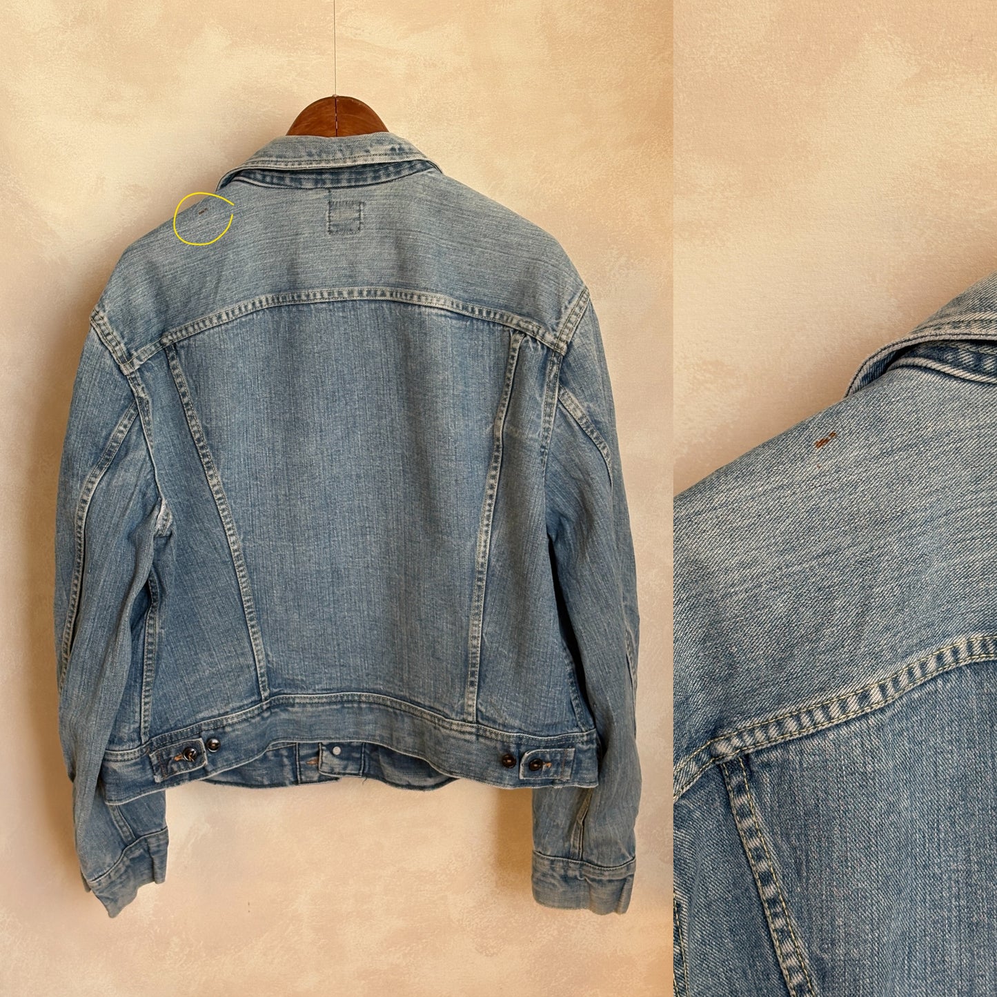 Size 50US XXL. Vintage 70s Lee Union Made Denim Shirt – 2 Pockets – Made in USA