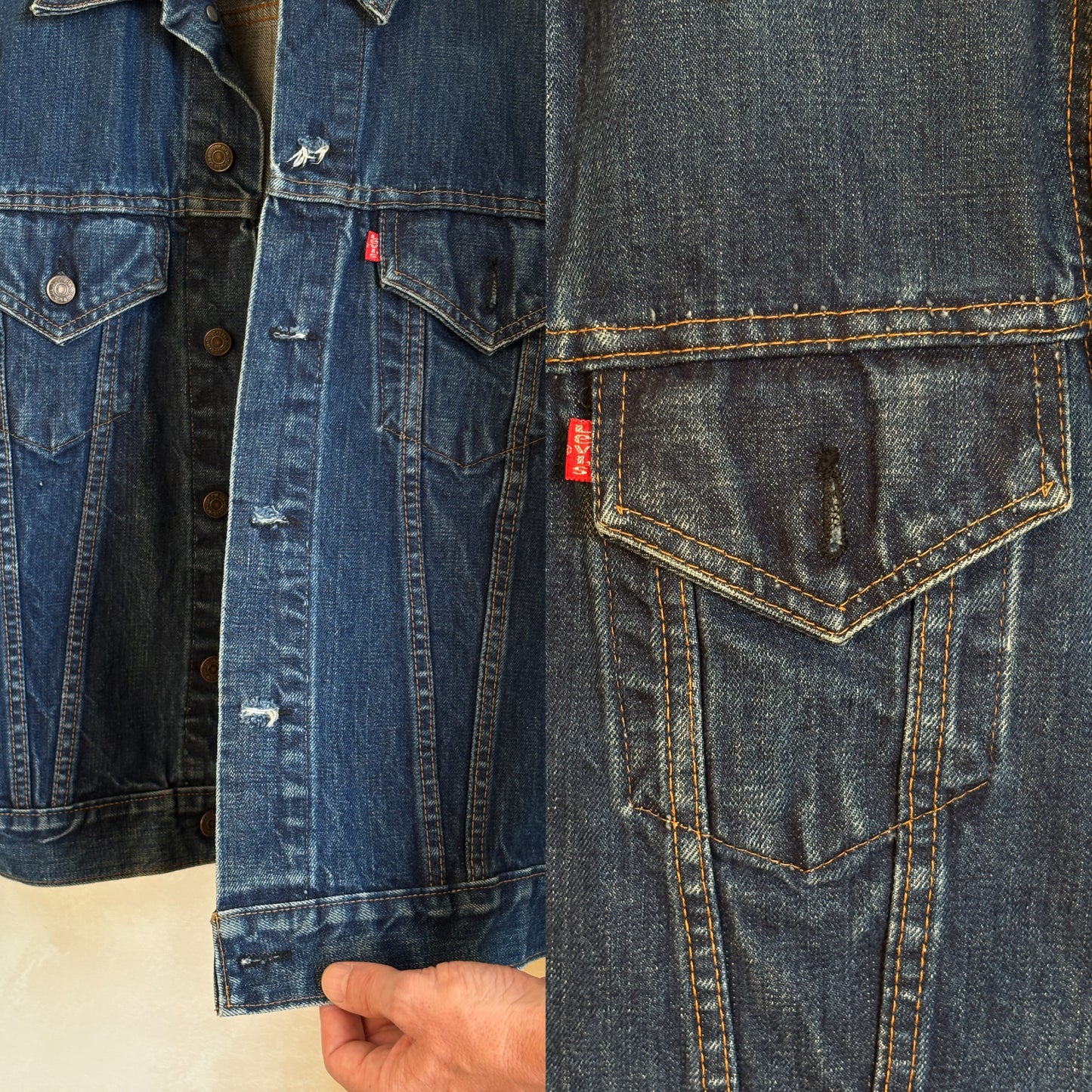 Size 42US / 52EU . Vintage 70s Levis single stitch jacket Made in USA.
