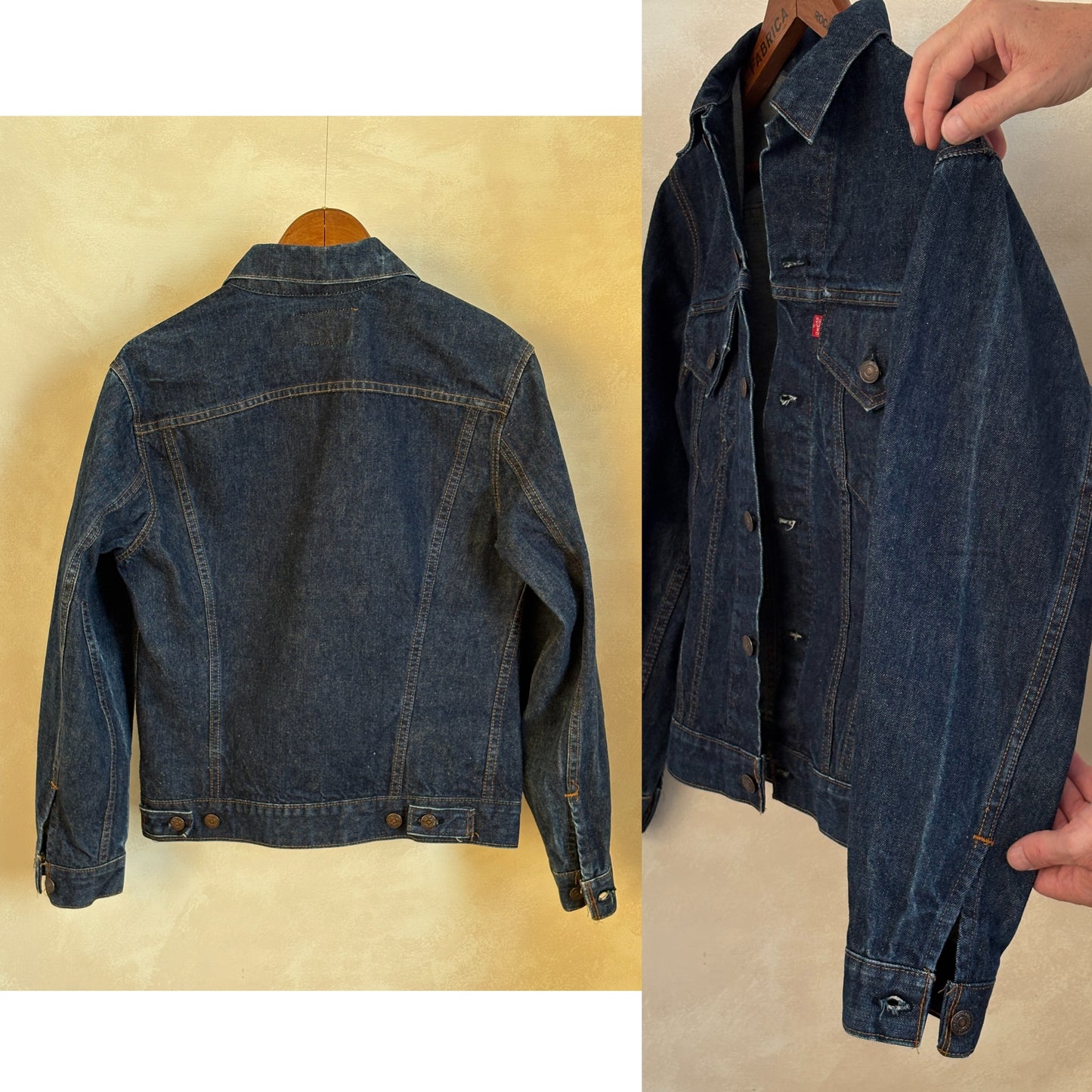 Size 38US / 48EU . Vintage 70s Levi’s Denim Jacket – 2 Pockets – Made in USA