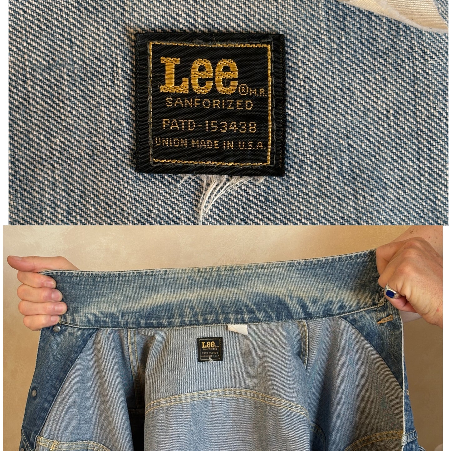 Size 42-44US / 52-54EU.Vintage 70s Lee Union Made Denim Shirt – 2 Pockets – Made in USA