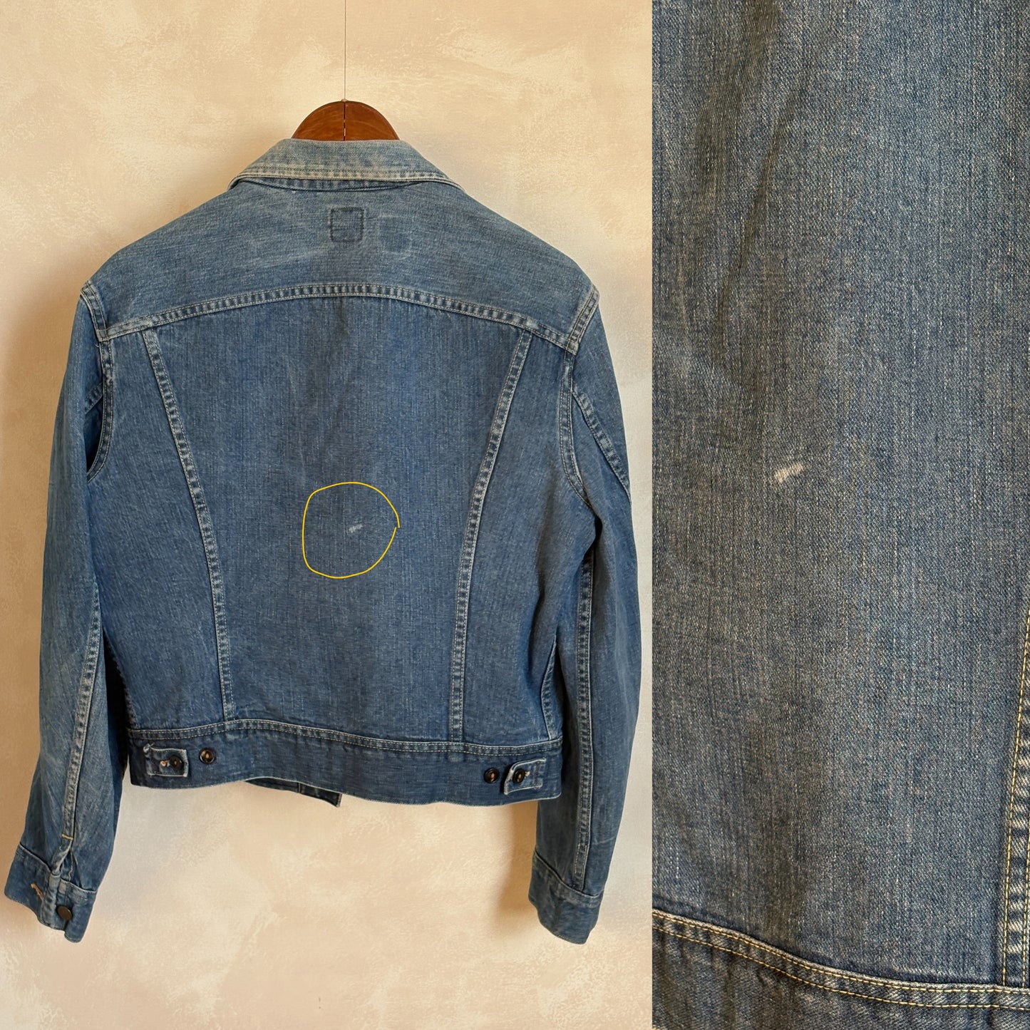 Size 42-44US / 52-54EU.Vintage 70s Lee Union Made Denim Shirt – 2 Pockets – Made in USA
