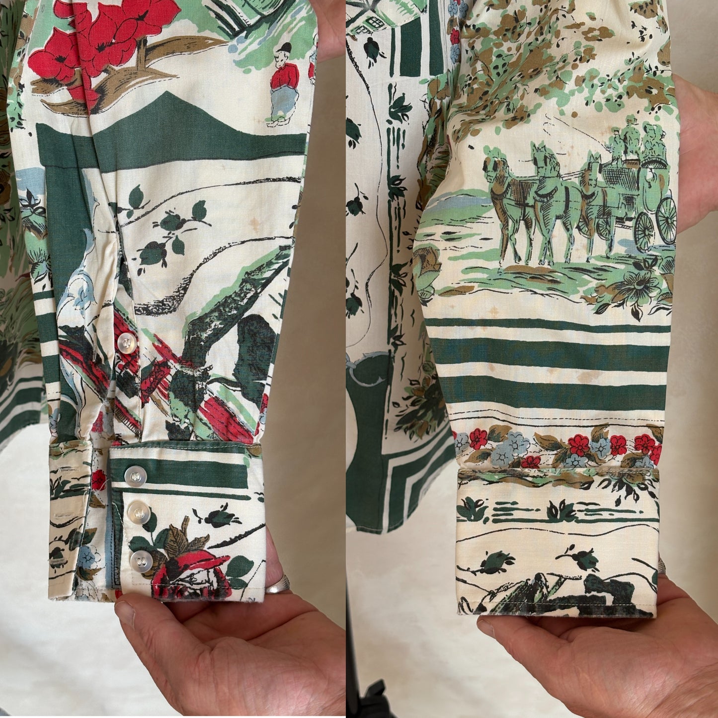 Size M. Authentic 70’s Stockman Western Shirt — floral Print