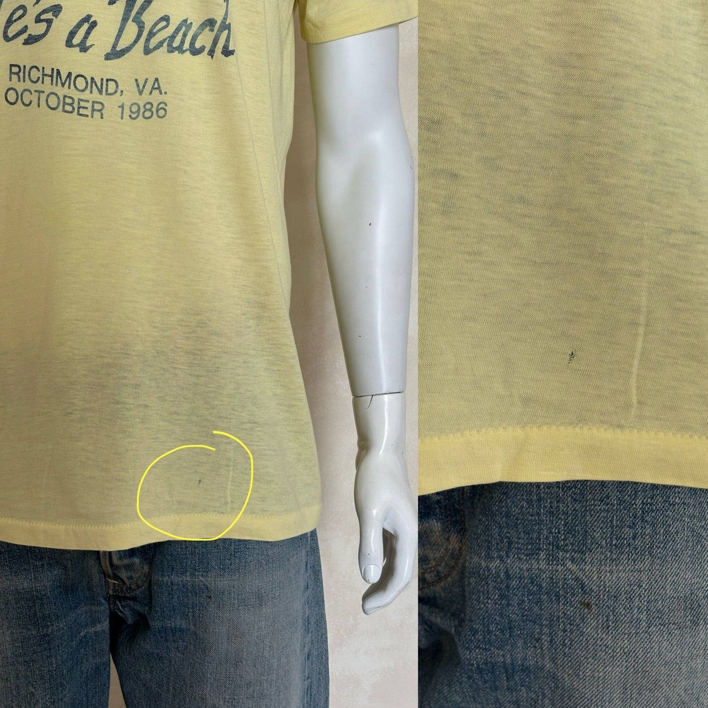 Vintage 1986 ‘Life’s a Beach’ tee – Richmond VA party vibes with retro beach scene.XL