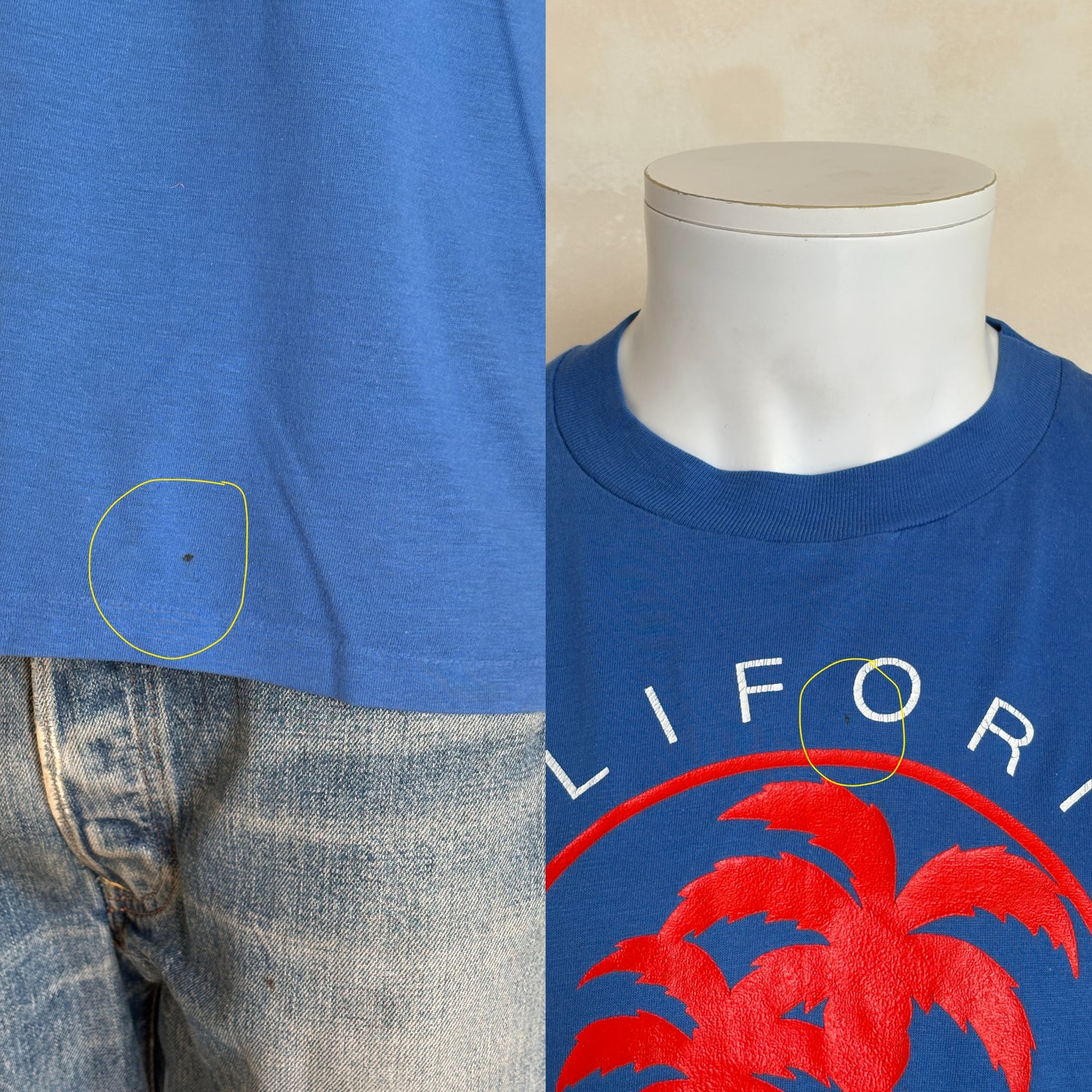 Vintage 80s California Coast Club tee – bold SoCal vibes with retro palm tree print. Large