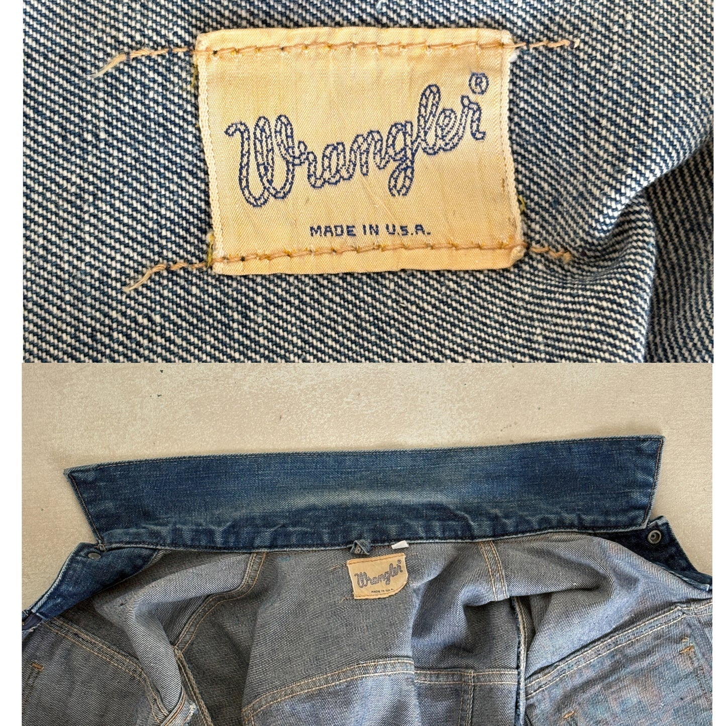 Size 38US / 48EU . 1960s Vintage Wrangler 24MJZ Denim Jacket – Made in USA