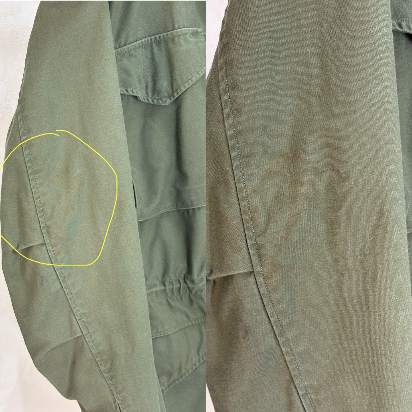 Small Long. Authentic 1967 US Army M-65 Field Jacket – OG-107 – Vintage Military Issue