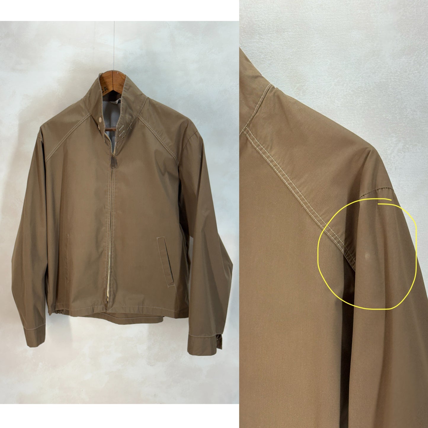 Marked size XL, 70s Vintage Lightweight Cotton-Blend Zip Jacket