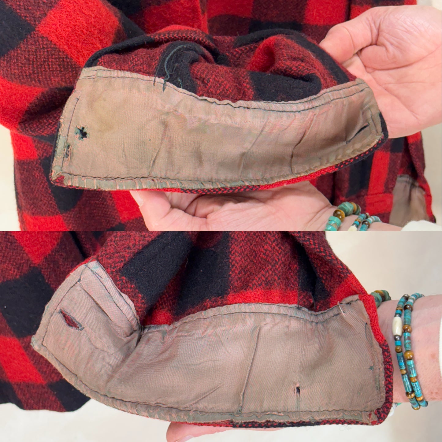 Size 40US / 50EU. Authentic 50s USA-Made Heavyweight Wool Plaid Shirt