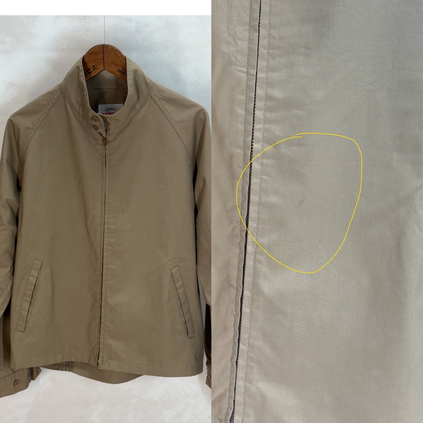 Size 42US / 52EU , Peters 60s light jacket. Talon zipper