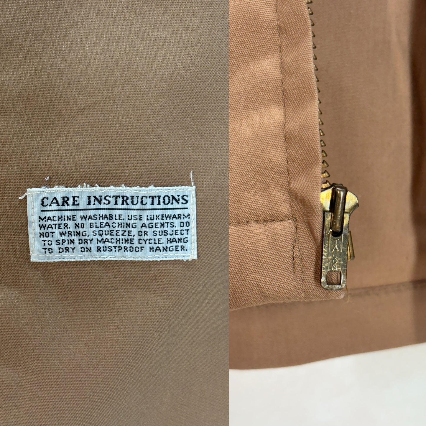 Size Med , 70s Light jacket . Talon zipper