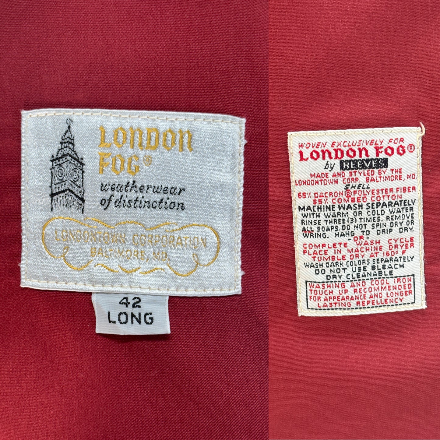 Size 42US / 52EU , 70s London Fog light jacket Made in USA