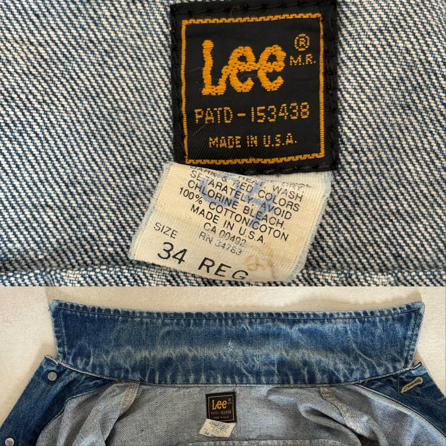 Size 34US / 44EU .Vintage 80s Lee Denim Jacket – 24Pockets – Made in USA