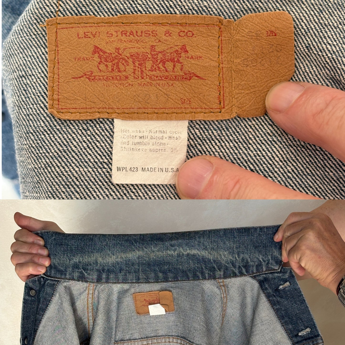 Size 38US / 48EU. Vintage Early 70s 2 pocket Levi’s Denim Jacket 70505 – Single Stitch, Made in USA