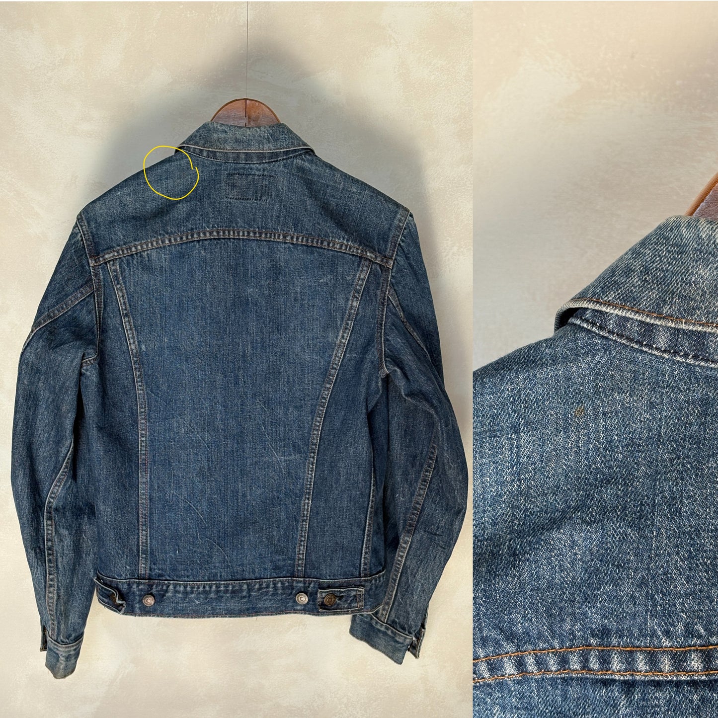 Size 38US / 48EU. Vintage Early 70s 2 pocket Levi’s Denim Jacket 70505 – Single Stitch, Made in USA
