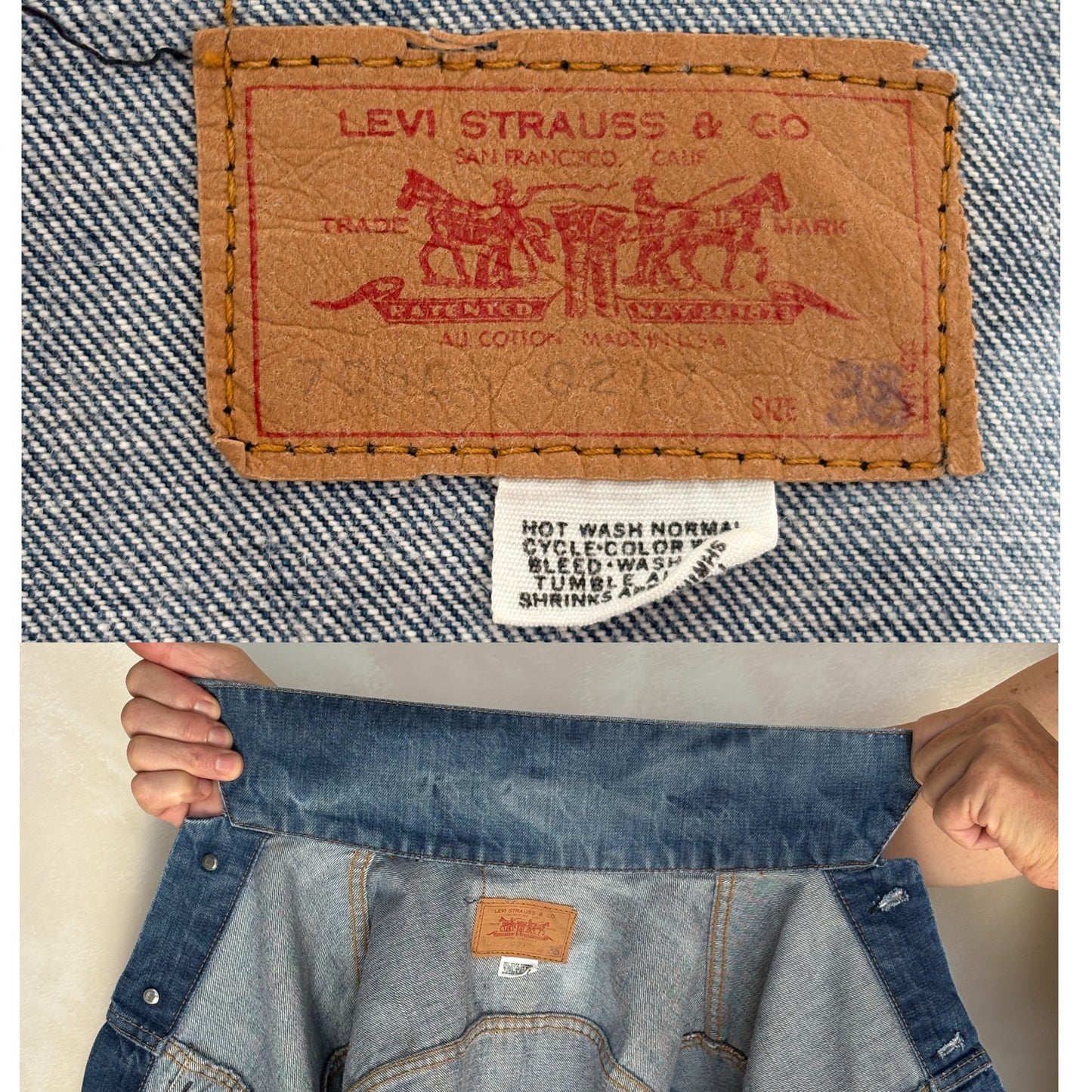 Size 38US / 48EU. Vintage Early 70s 2 pocket Levi’s Denim Jacket 70505 – Single Stitch, Made in USA
