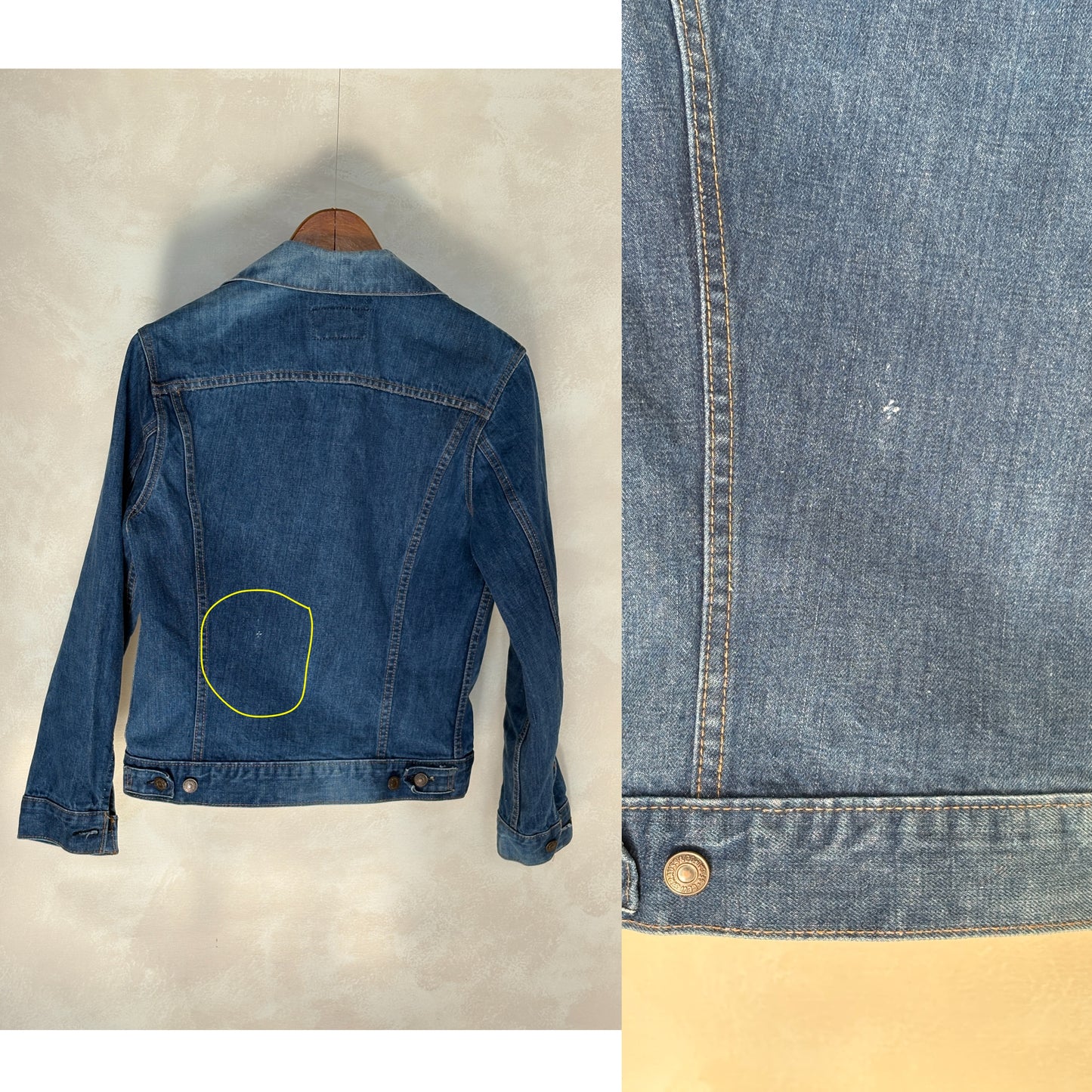 Size 38US / 48EU. Vintage Early 70s 2 pocket Levi’s Denim Jacket 70505 – Single Stitch, Made in USA