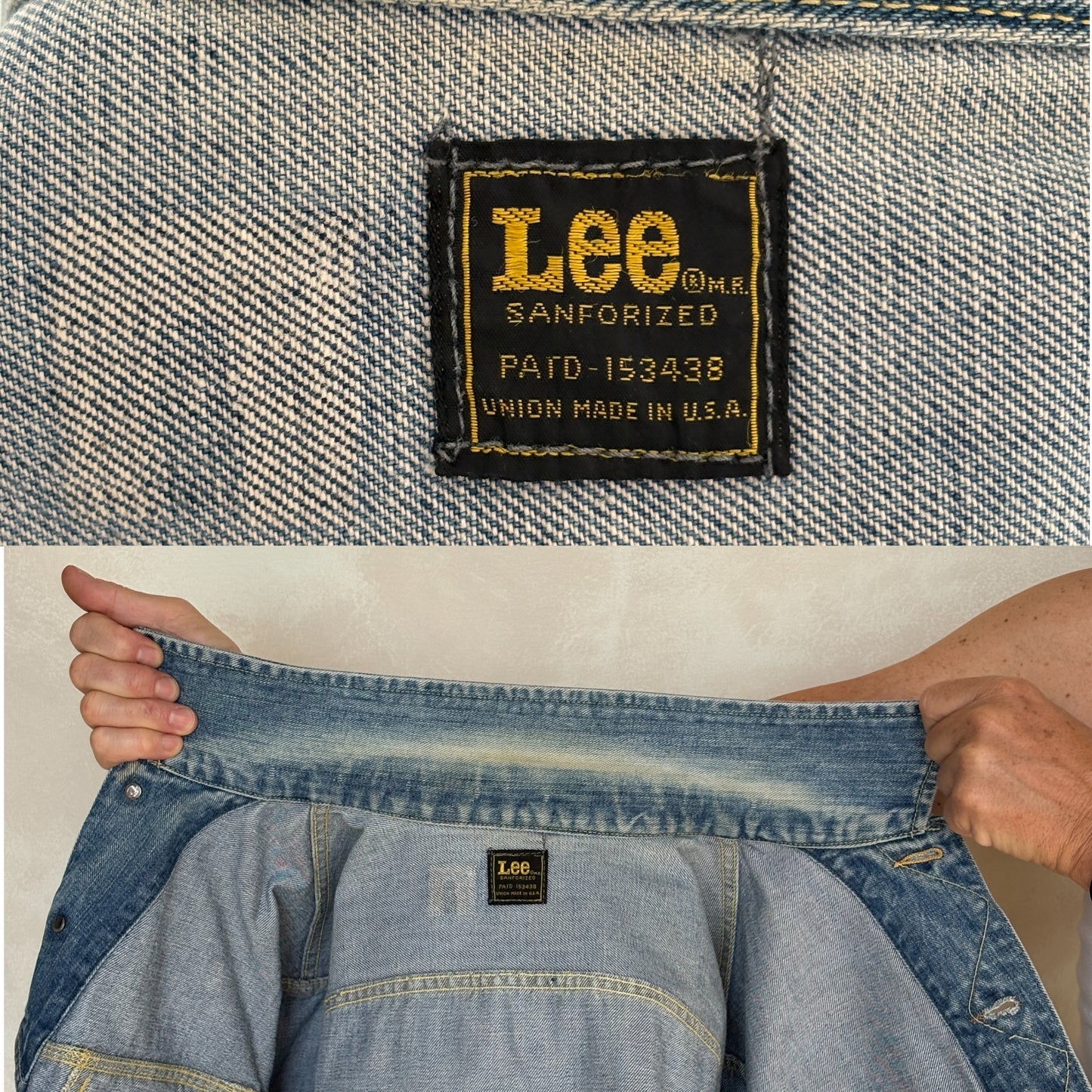 Size 46US / 56EU Vintage 70s Lee Union Made Denim Shirt – 2 Pockets – Made in USA