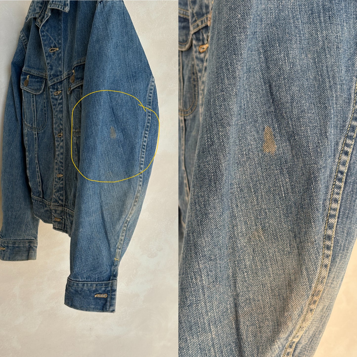 Size 46US / 56EU Vintage 70s Lee Union Made Denim Shirt – 2 Pockets – Made in USA