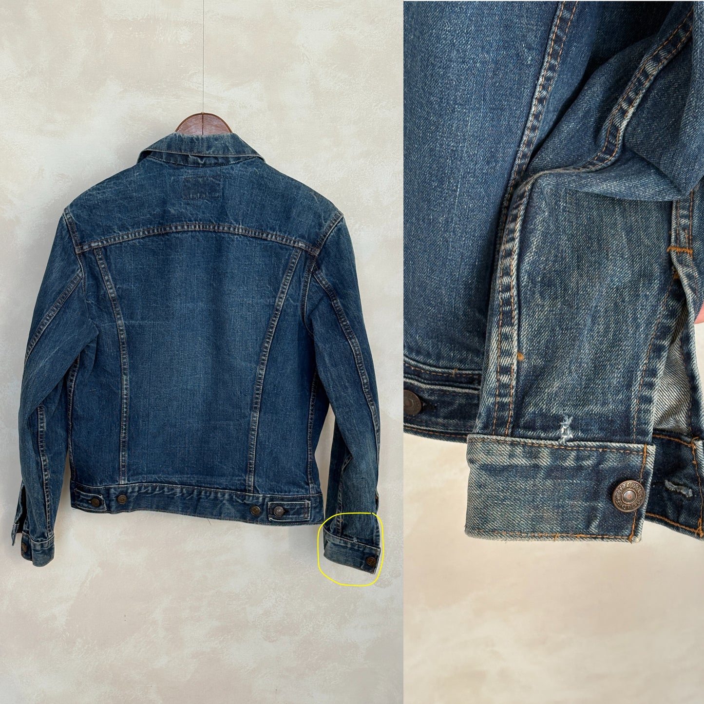 Size 38US / 48EU. Vintage Early 70s 2 pocket Levi’s Denim Jacket 70505 – Single Stitch, Made in USA