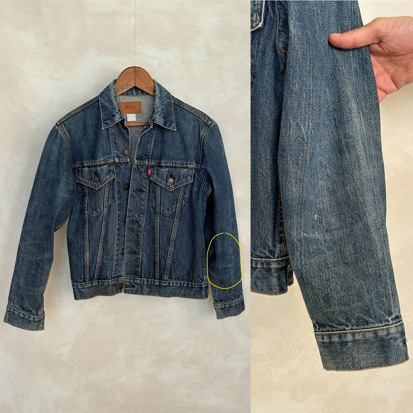 Size 38US / 48EU. Vintage Early 70s 2 pocket Levi’s Denim Jacket 70505 – Single Stitch, Made in USA