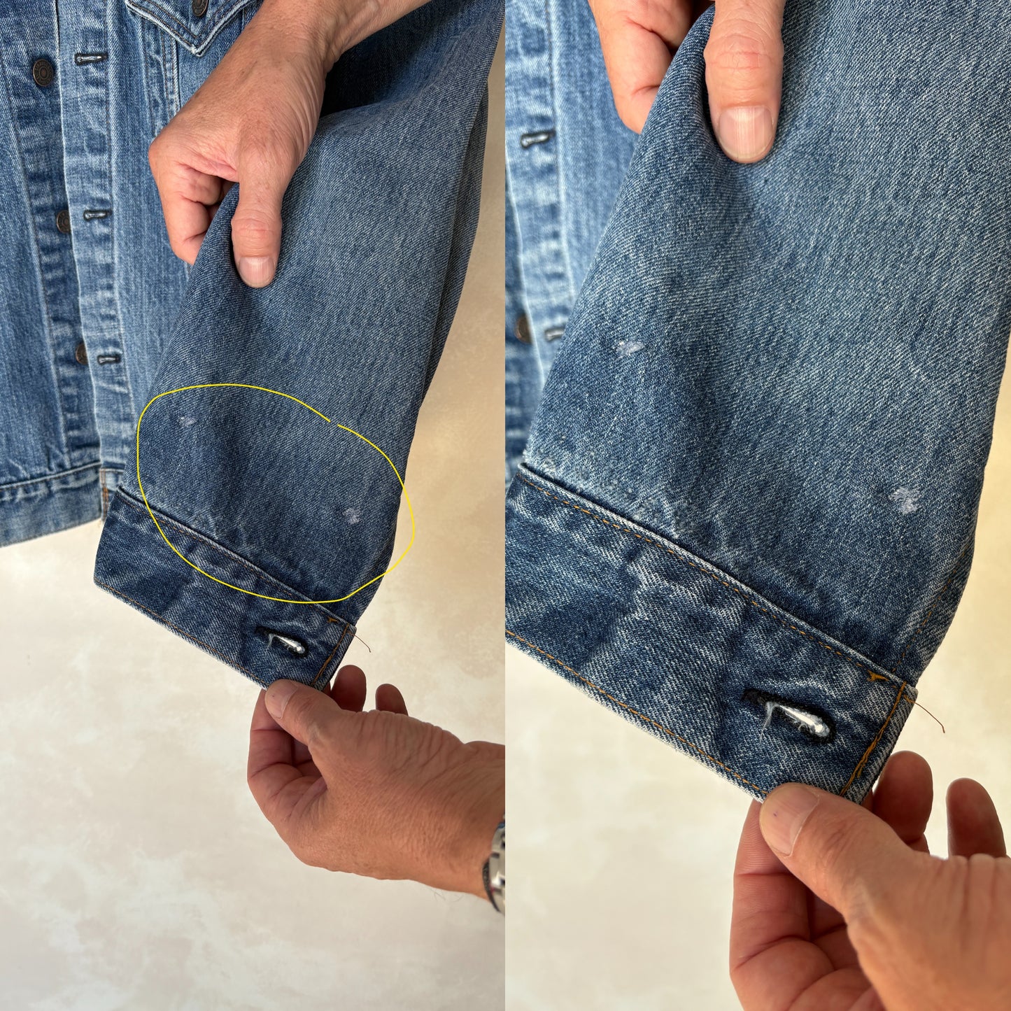 Size 42US / 52EU. Vintage 70s 2 pocket Levi’s Denim Jacket 70505 – Double Stitch, Made in USA